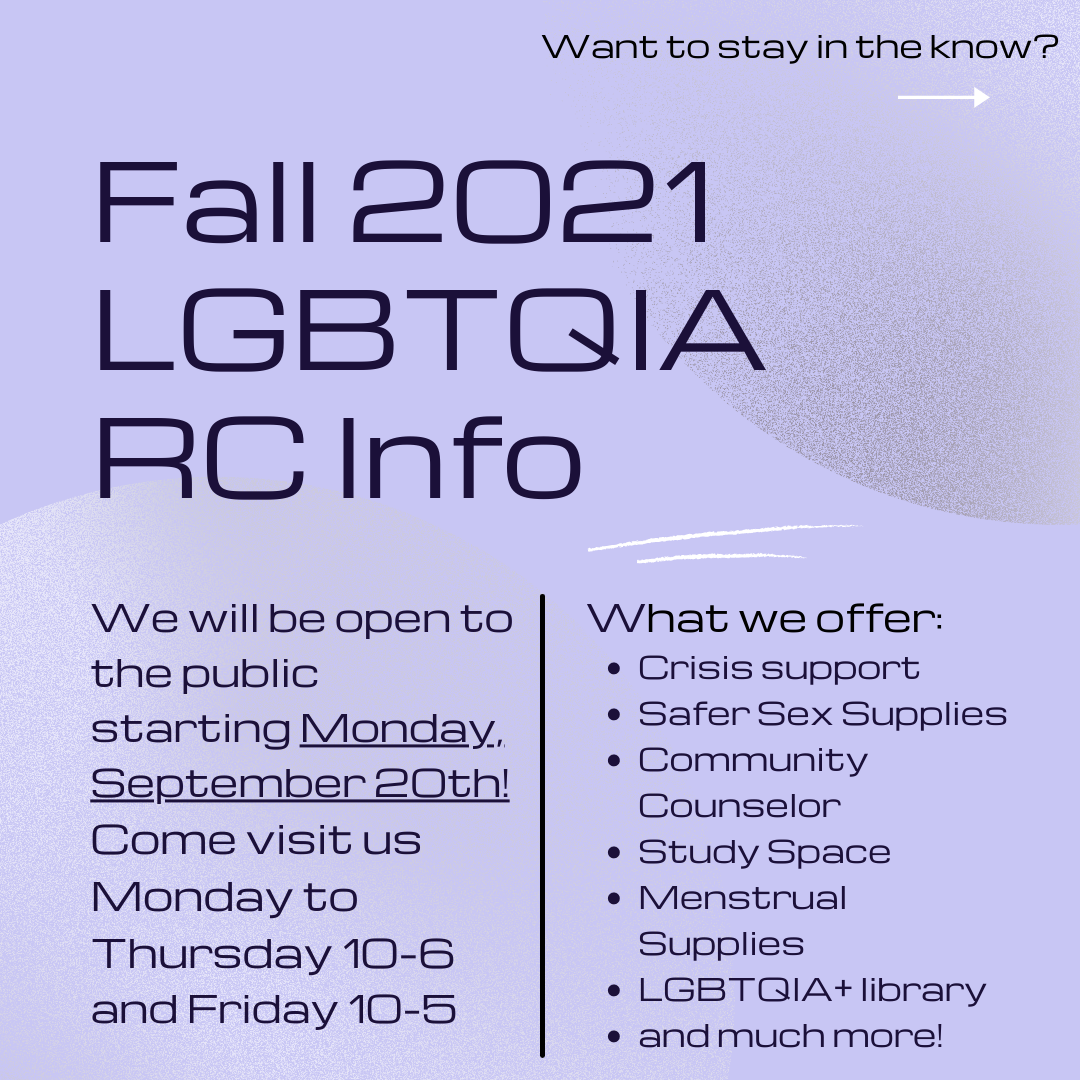 lavender graphic with fall hours and resource info, al, of which is in text under the image.