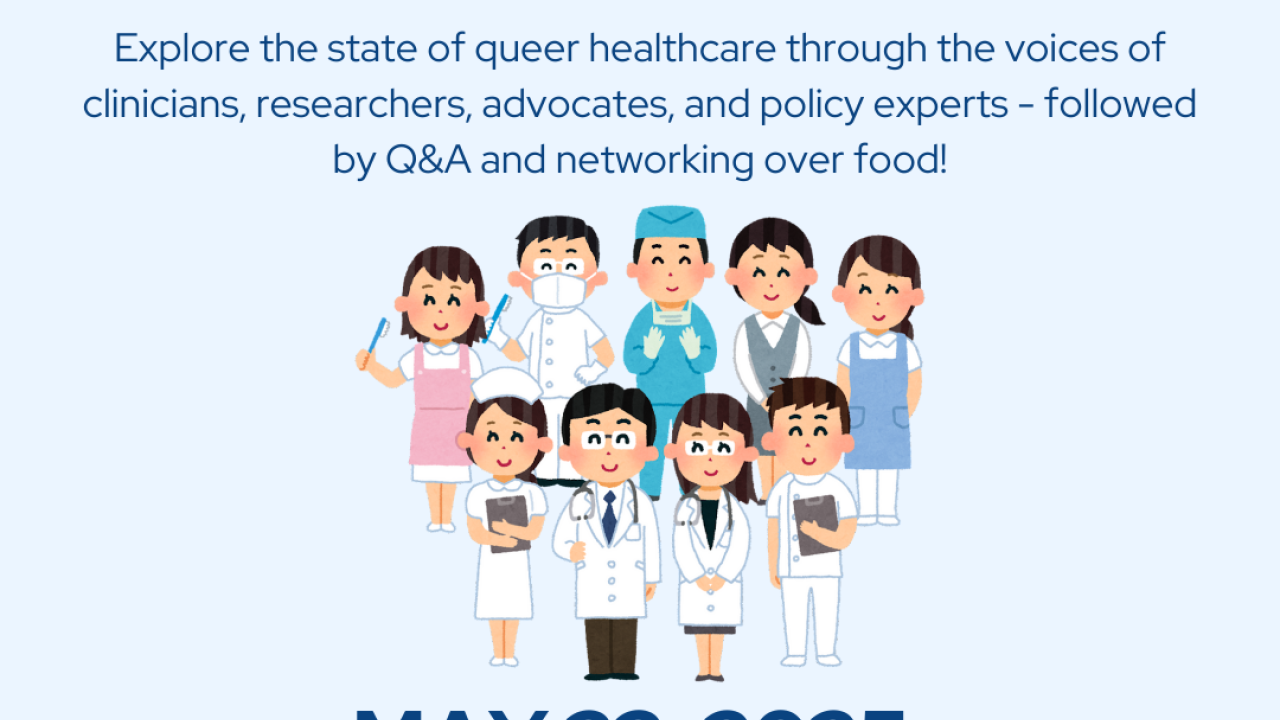 Queer individuals participating in a healthcare panel discussion and networking event.