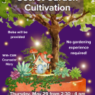Colorful purple background and tree image for secret garden DIY terrarium.