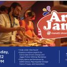 Art jam event at the Museum of Contemporary Art, featuring diverse artists creating collaboratively in a vibrant atmosphere.